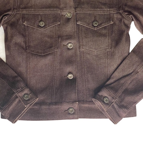 NWOT CLUB MONACO Cropped Denim Aubergine Vampire Diaries Goth Edgy Jacket XS - Picture 5 of 16